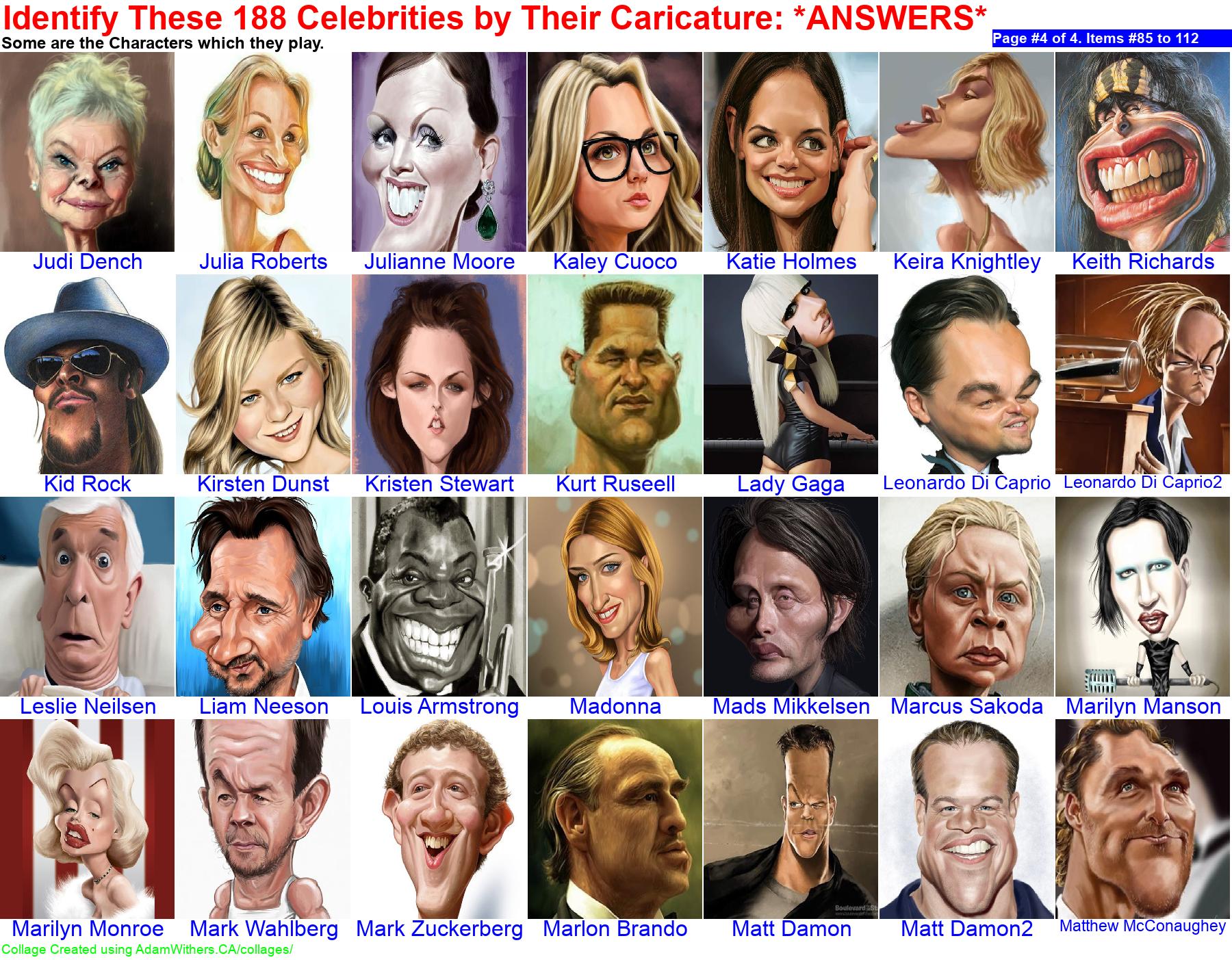 CollageA: guessCelebsCaricatures Page 4